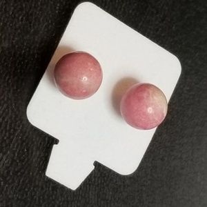 Brand New! Rhodonite 6mm Earrings- Pierced